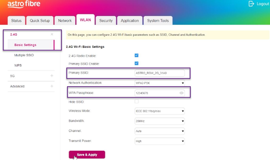 Router Skyworth Password